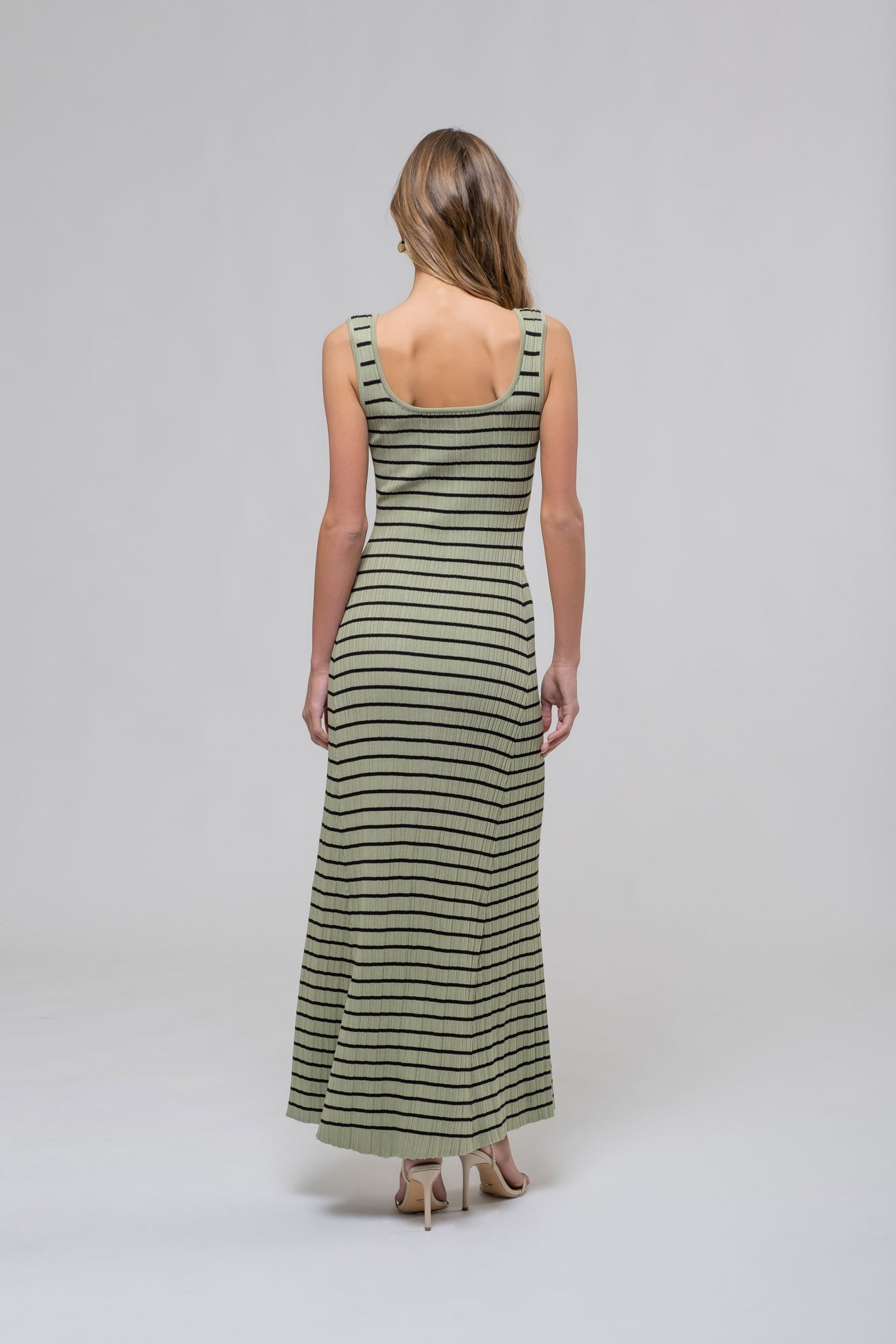 Stripe Sleeveless Tank Maxi Dress