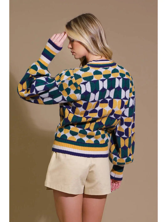 A Jacquard Knit Sweater