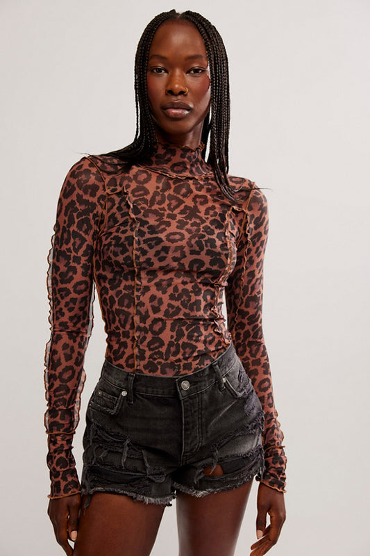 Charlie Printed Mesh Top