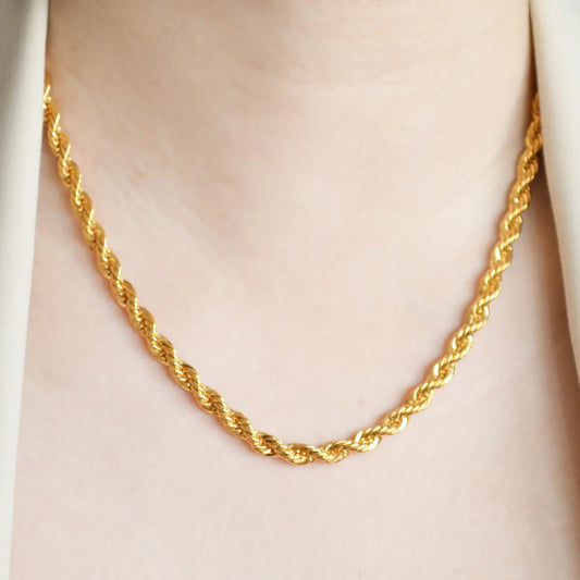 Ava Gold Rope Chain Necklace