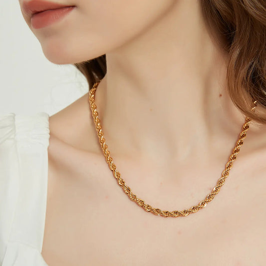 Ava Gold Rope Chain Necklace