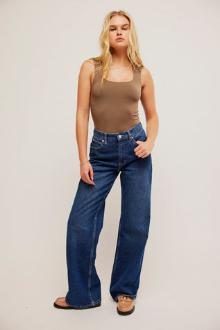 Luna Tencel Square-Neck Bodysuit